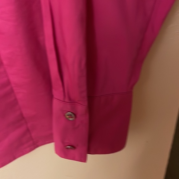 Apostrophe Stretch pink long sleeve blouse XL tuxedo placket in front - Picture 4 of 8